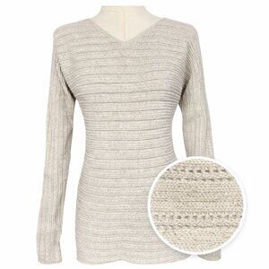 Tommy Bahama Metallic Knit Sweater Long Sleeve Lightweight S